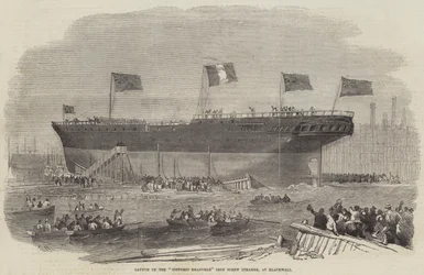 Launch of the Vittorio Emanuele Iron Screw Steamer, at Blackwall